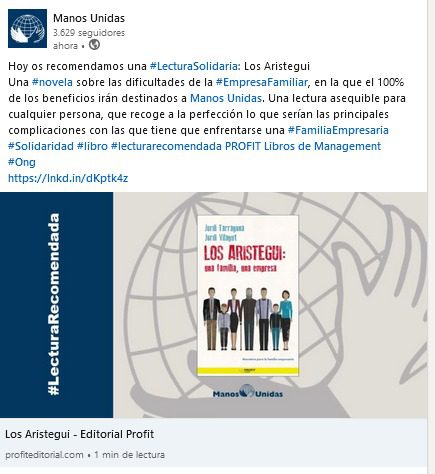 MANOS UNIDAS- Reseñoa libro Los Aristegui de Jordi Tarragona