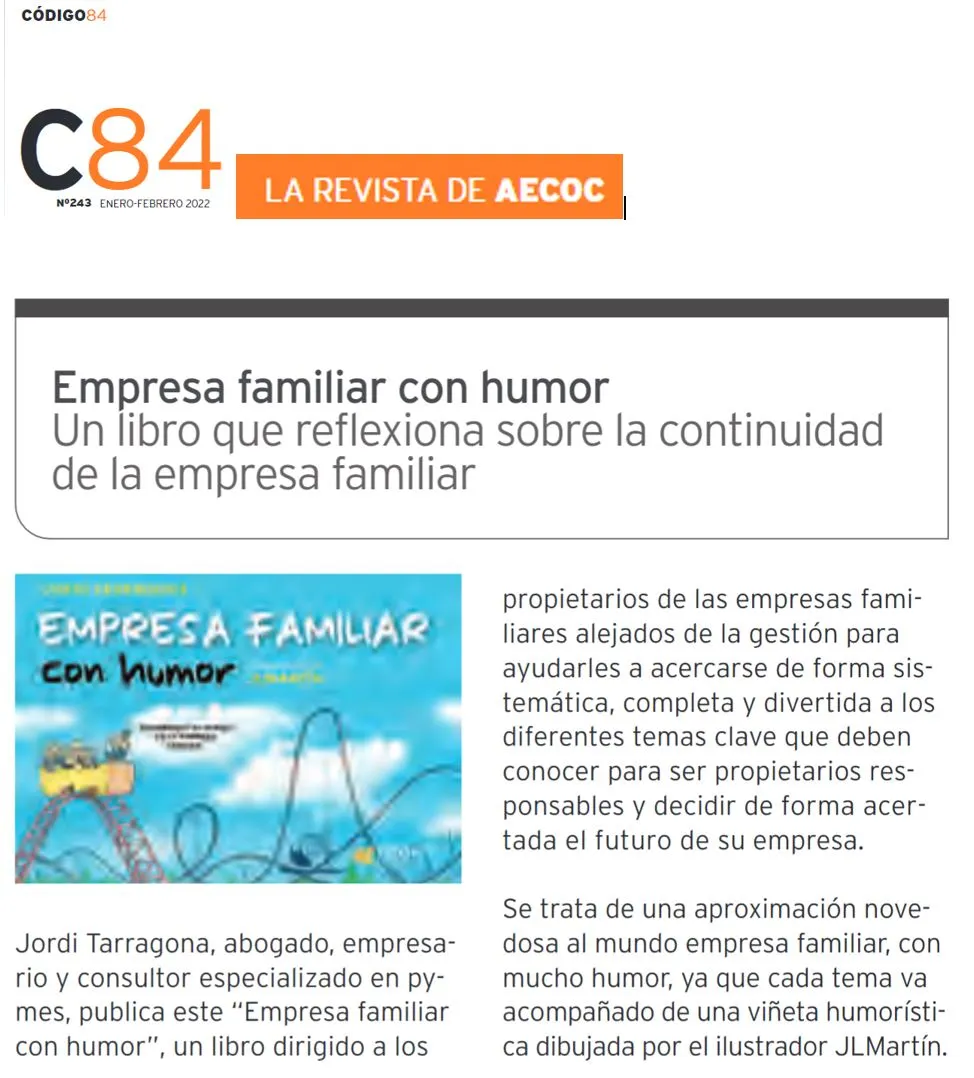 Ressenya-C-84-La revista de AECOC. Empresa familiar con humor